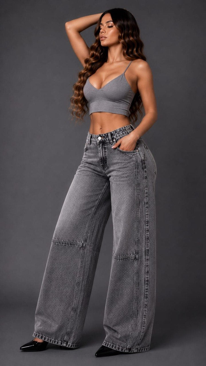 Jeans oversize gris VIP